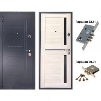 Входная дверь, модель «VD-42 Букле чёрный / Капучино»