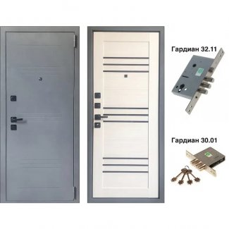 Входная дверь, модель «VD-51 Букле серый / Бьянко»