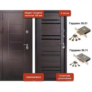Входная дверь, модель «VD-104 ТЕРМО 105 мм. Венге 3 контура»