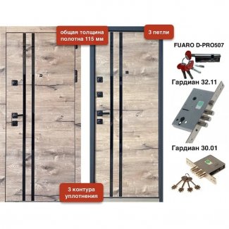 Входная дверь, модель «VD-241 115 мм. Дуб пацифик 3 контура»